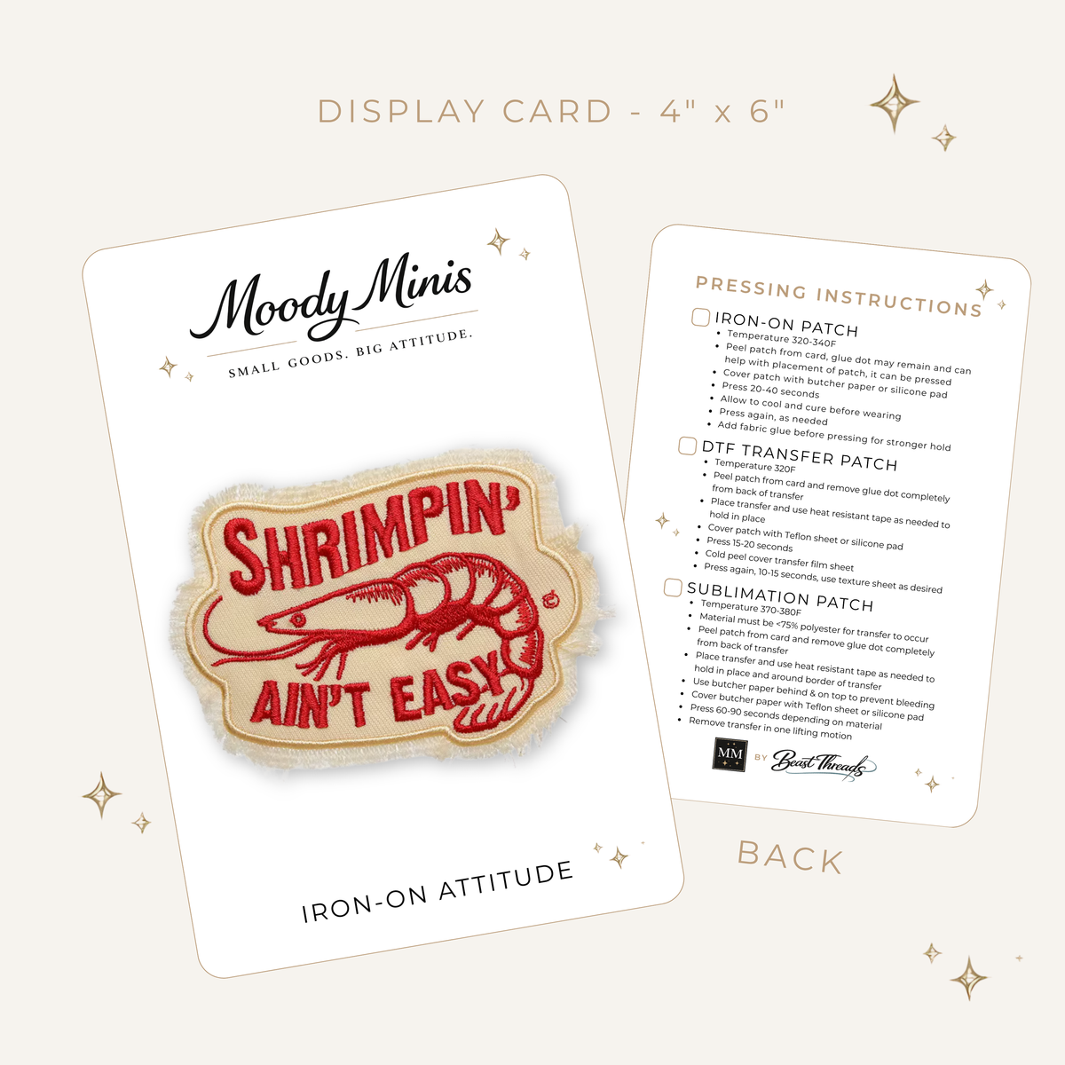 Shrimpin' Ain't Easy Embroidered Patch