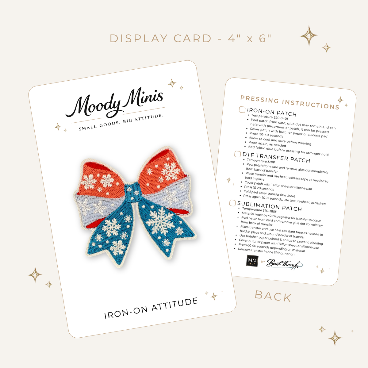 Christmas Retro Snowflake Bow Embroidered Patch