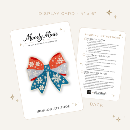 Christmas Retro Snowflake Bow Embroidered Patch