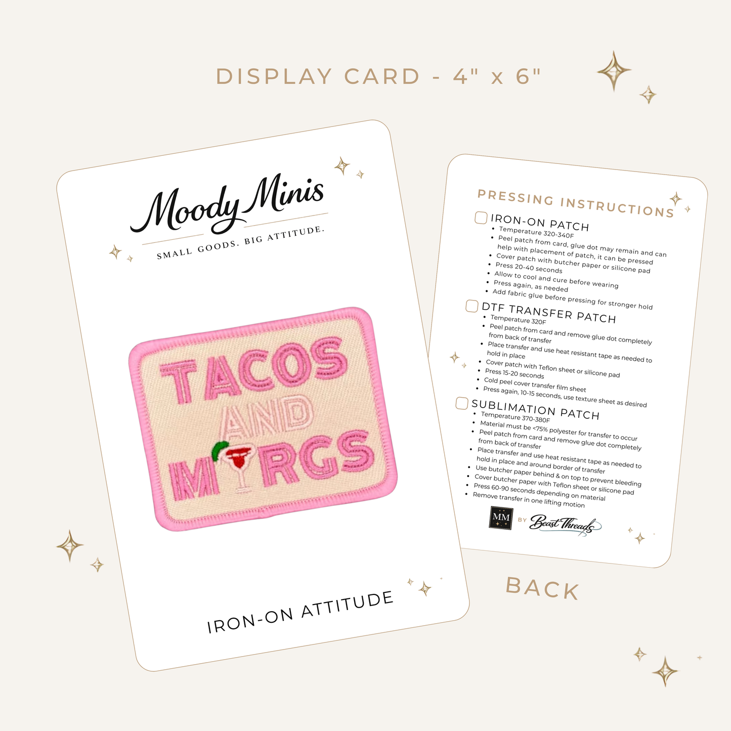 Tacos & Marg Pink Embroidered Patch