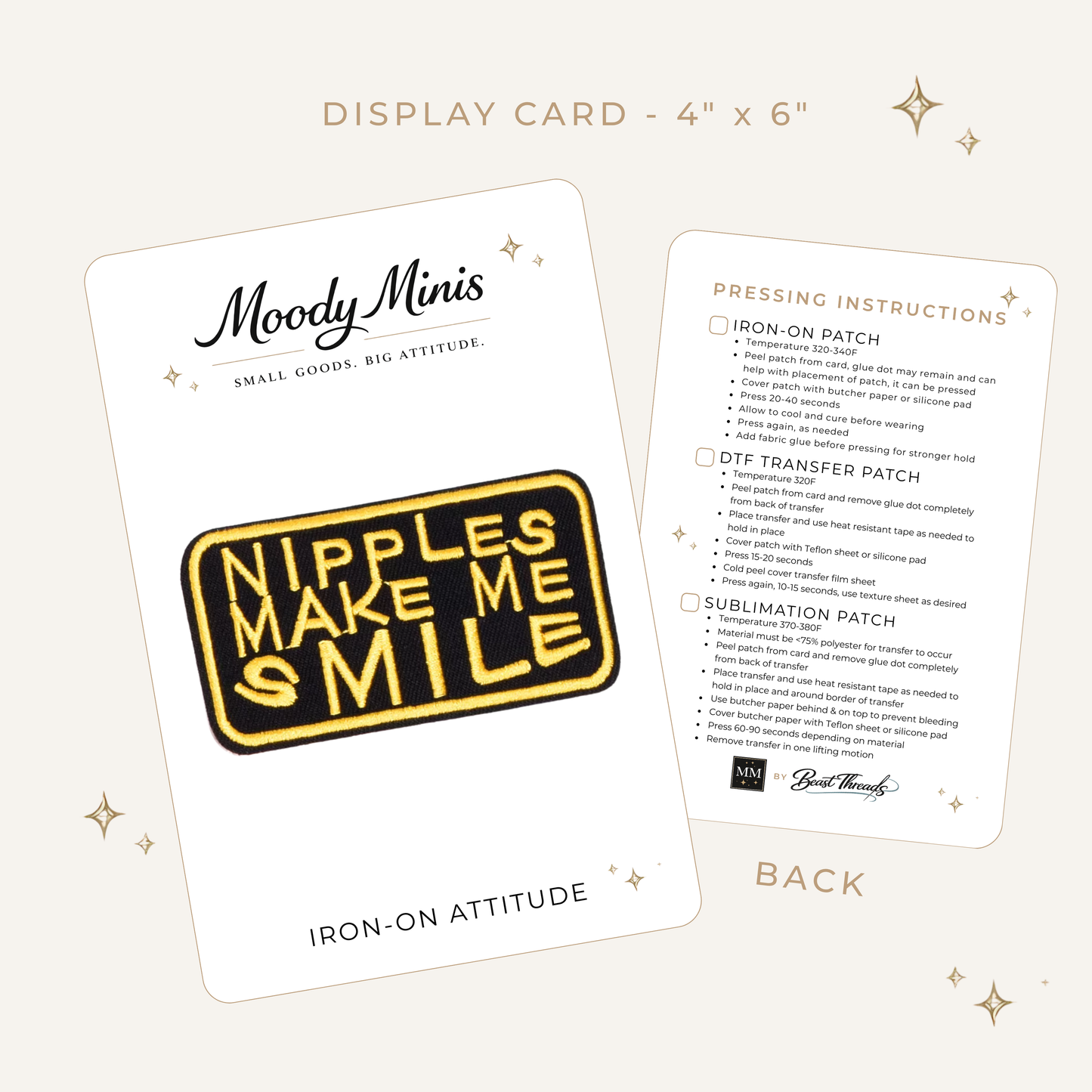 Nipples Make Me Smile Embroidered Patch