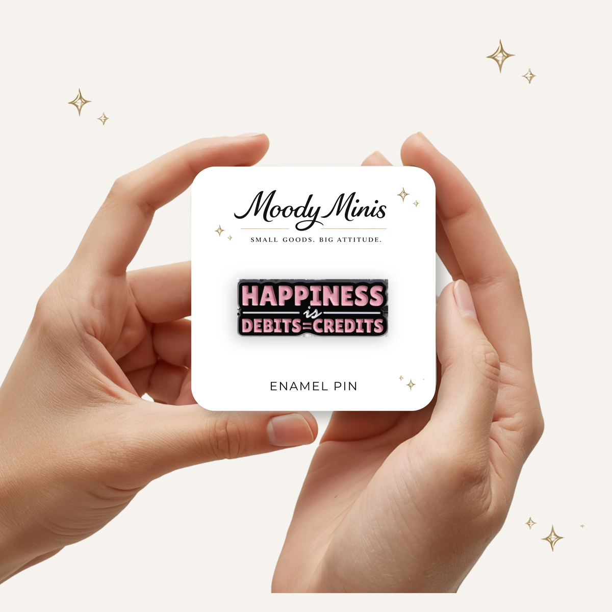 CPA Happiness is Credits = Debits Enamel Pin