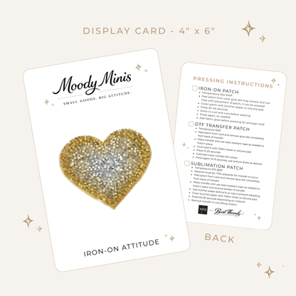 Yellow Heart Rhinestone Patch- RTS