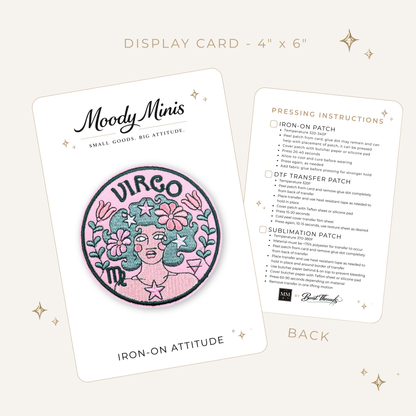 Retro Pastel Virgo Zodiac Embroidered Patch