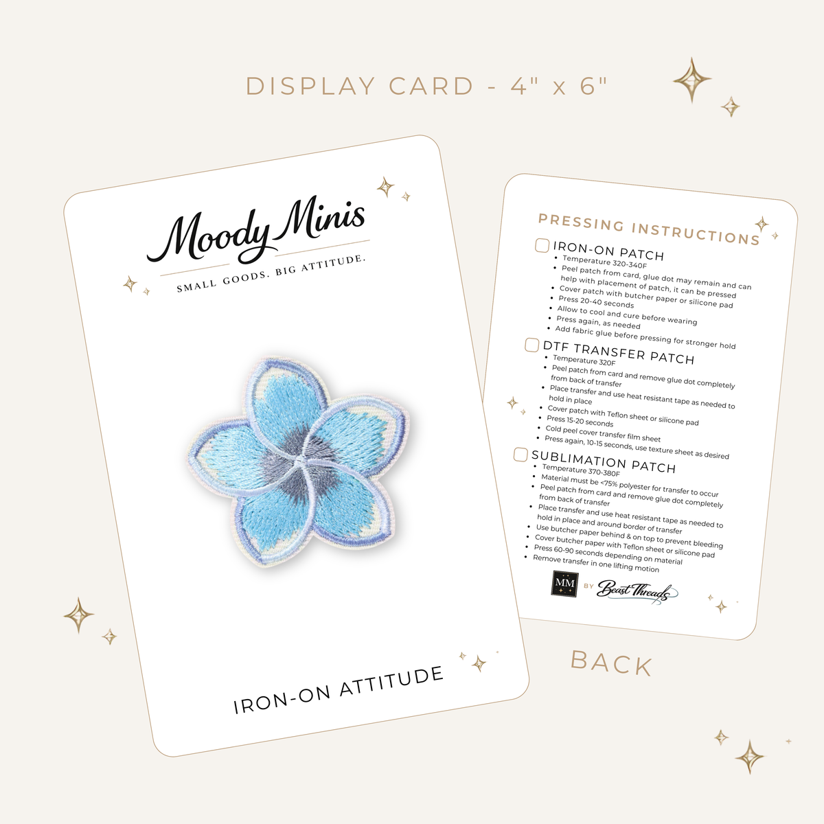 Hawaiian Plumeria Blue Embroidered Patch