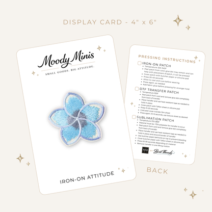 Hawaiian Plumeria Blue Embroidered Patch