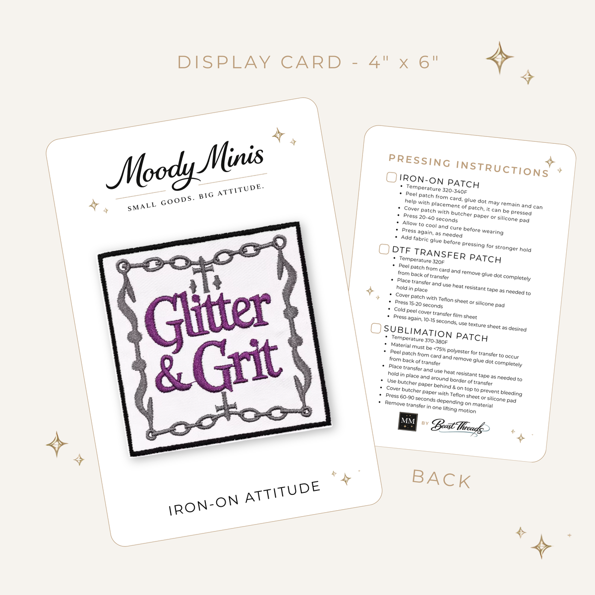Gothy Glitter & Grit Embroidered Patch