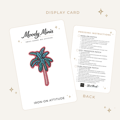 Pink Palm Tree Embroidered Patch- RTS