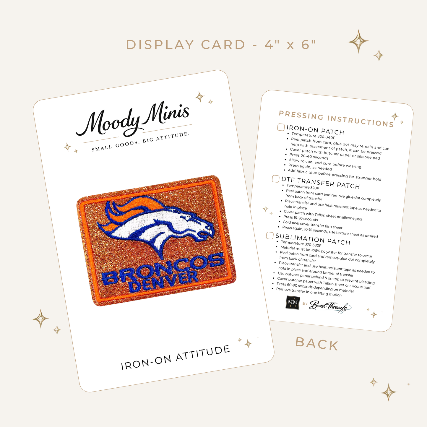 Denver Broncos State Glitter Embroidered Patch