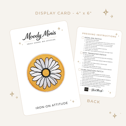 Daisy w Gold Background Embroidered Patch