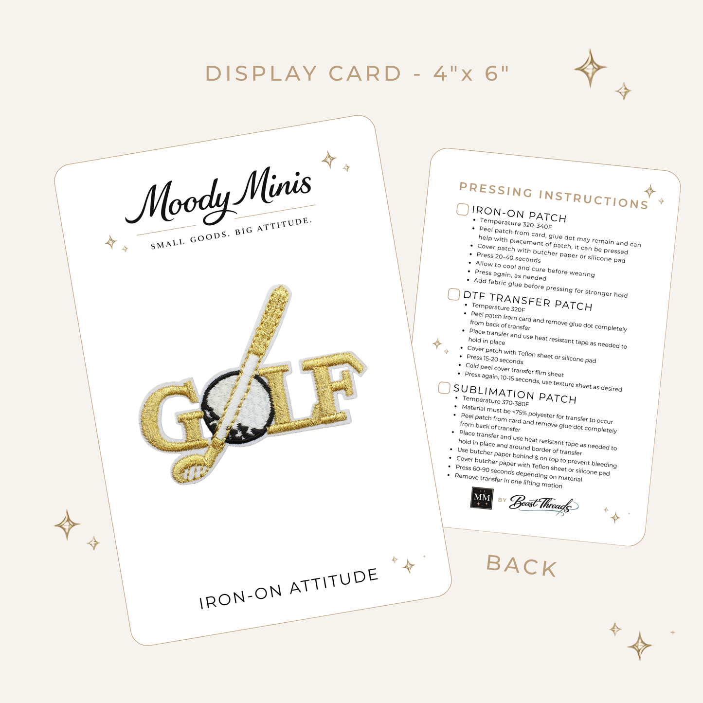 Golf Gold Embroidered Patch