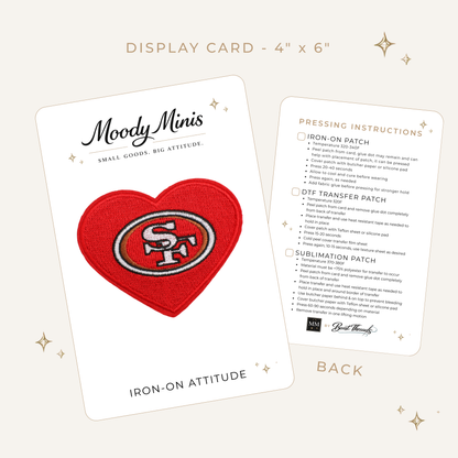 49ers Heart Embroidered Patch- RTS