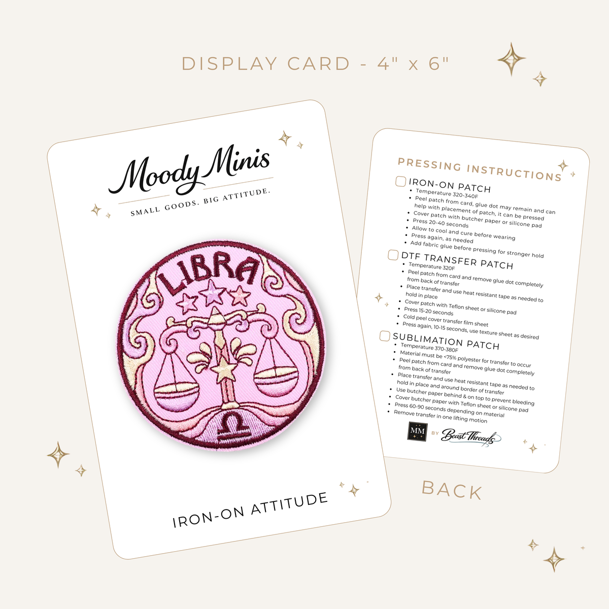 Retro Pastel Libra Zodiac Embroidered Patch