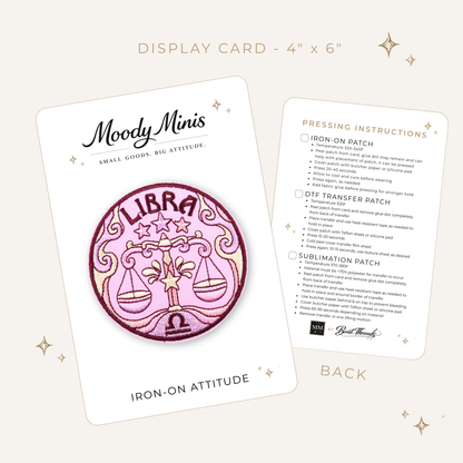 Retro Pastel Libra Zodiac Embroidered Patch