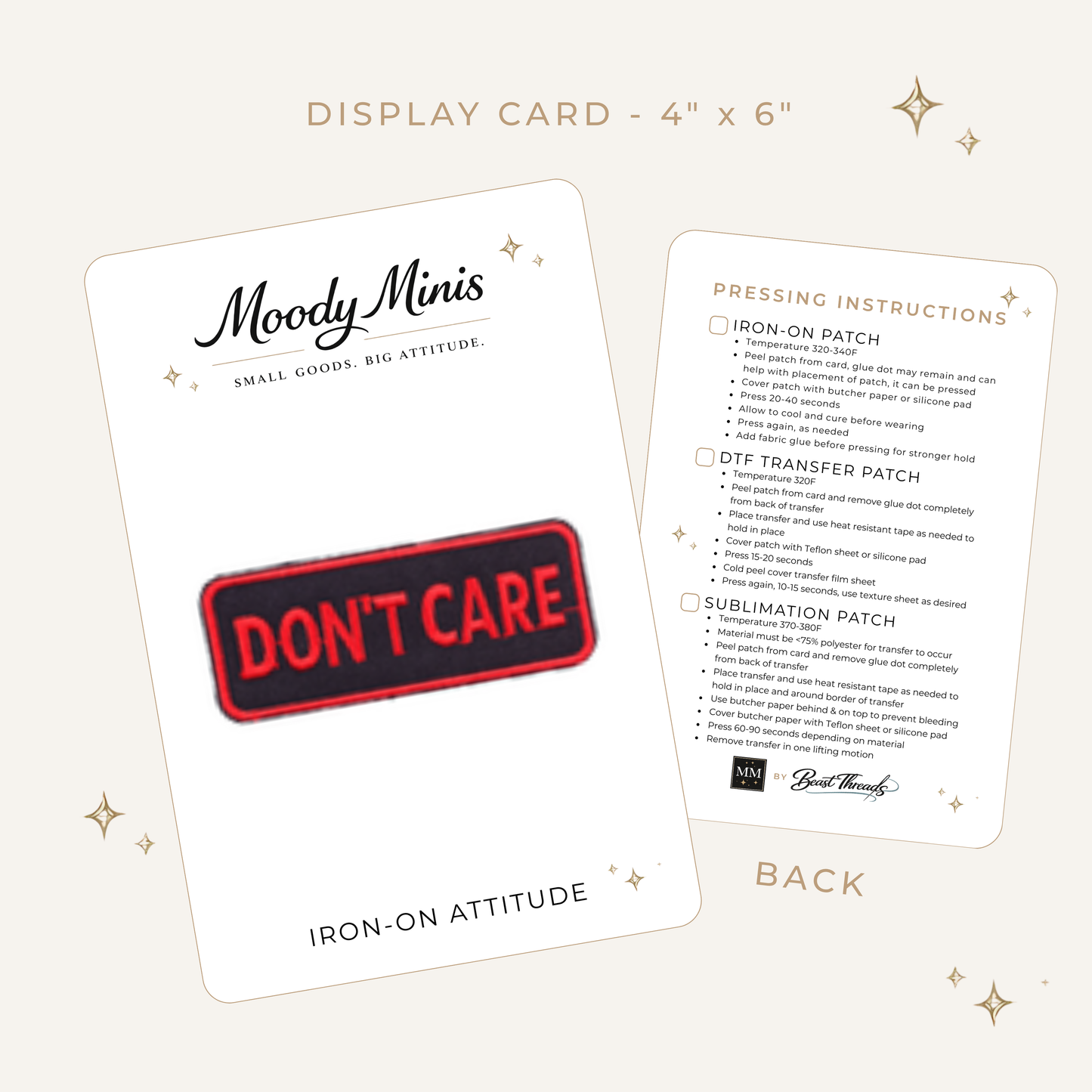 Don't Care Embroidered Patch - RTS