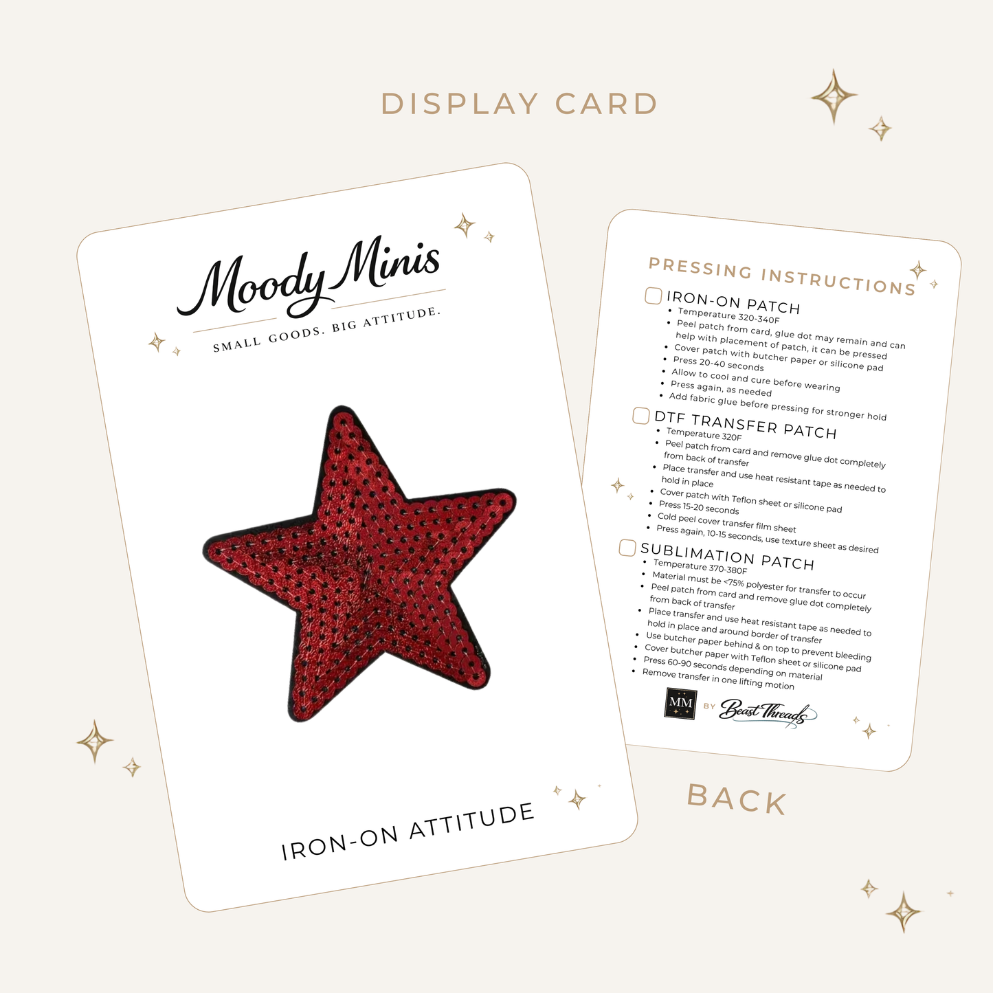 Red Star 3 in Sequin Patch- RTS