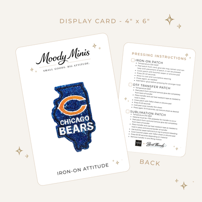 Chicago Bears State Glitter Embroidered Patch