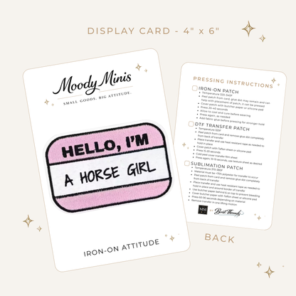 Hello I'm a Horse Girl Embroidered Patch