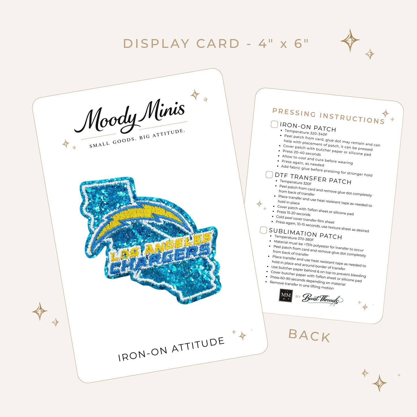 LA Chargers State Glitter Embroidered Patch