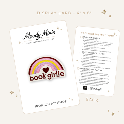 Book Girlie Rainbow Embroidered Patch