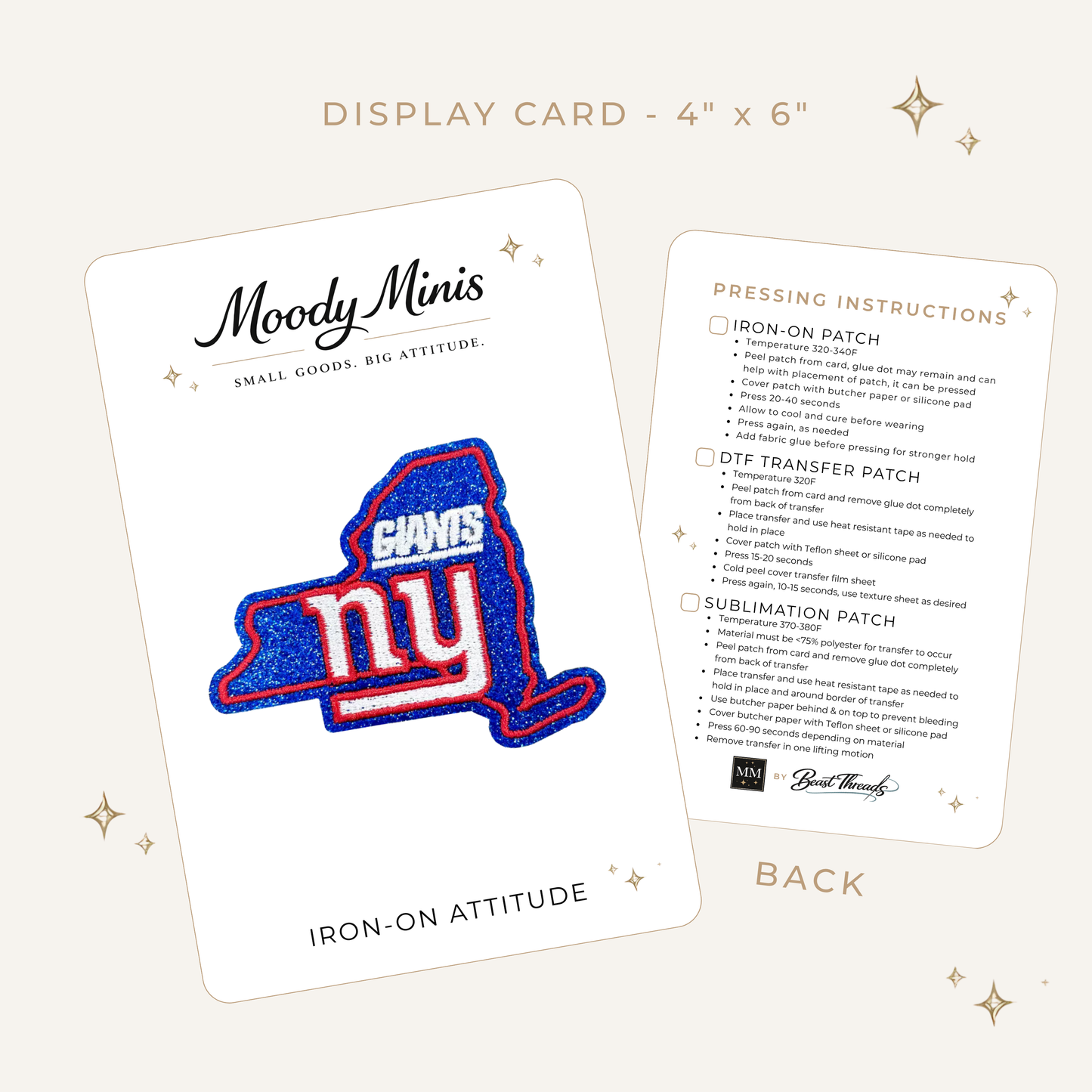 New York Giants State Glitter Embroidered Patch