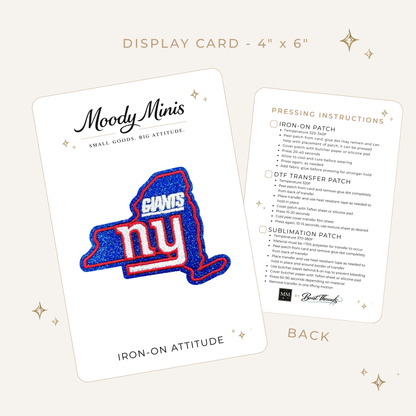 New York Giants State Glitter Embroidered Patch