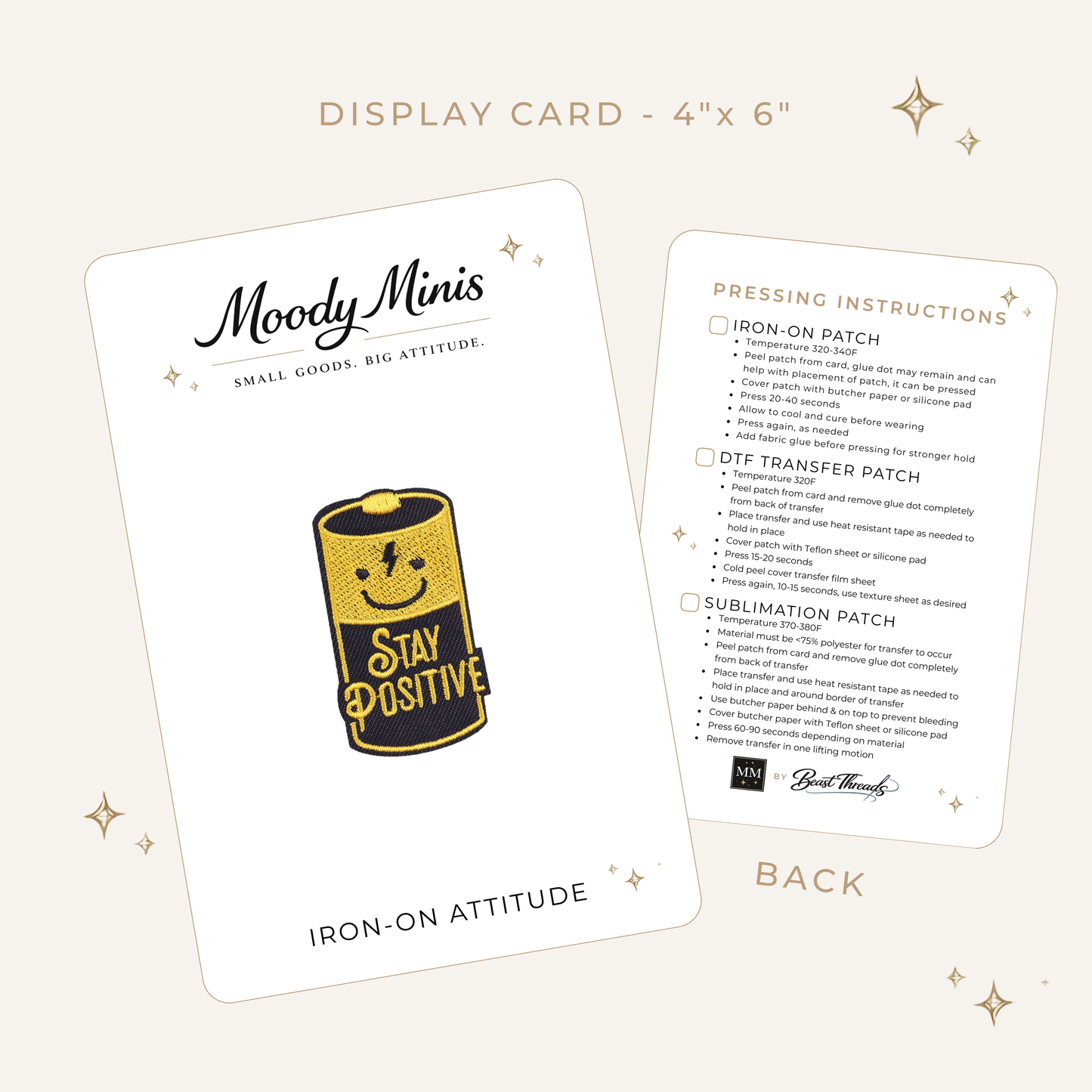 Stay Positive Embroidered Patch