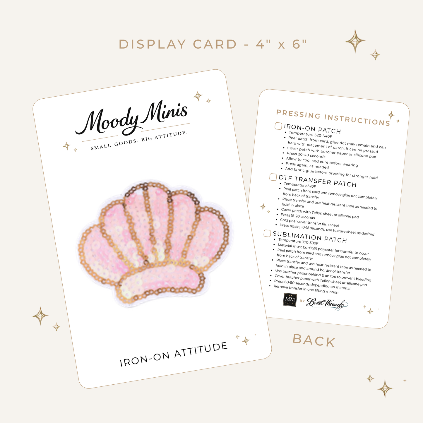 Clamshell Sequin Bling Patch - RTS