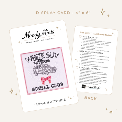 White SUV Mom Social Club Embroidered Patch