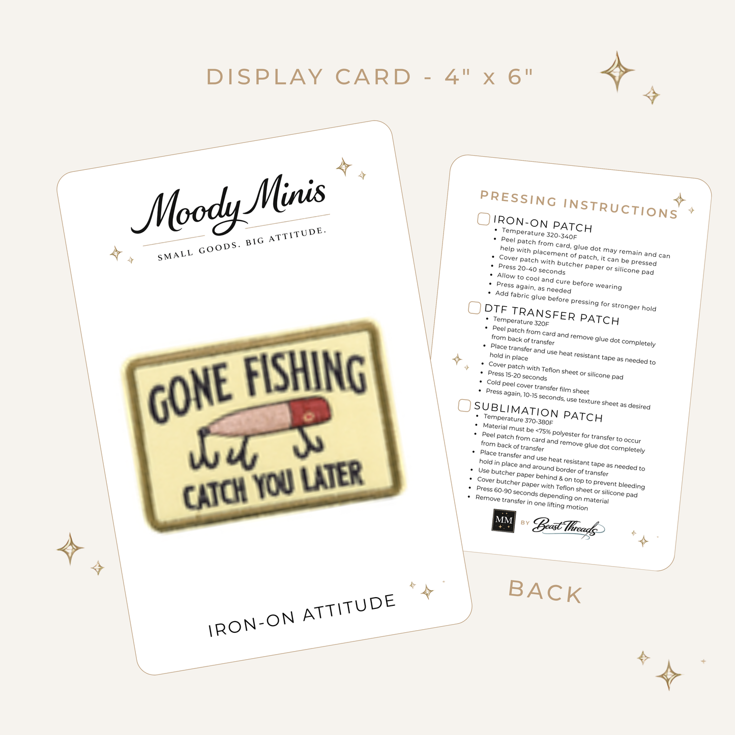 Gone Fishing Embroidered Patch- RTS