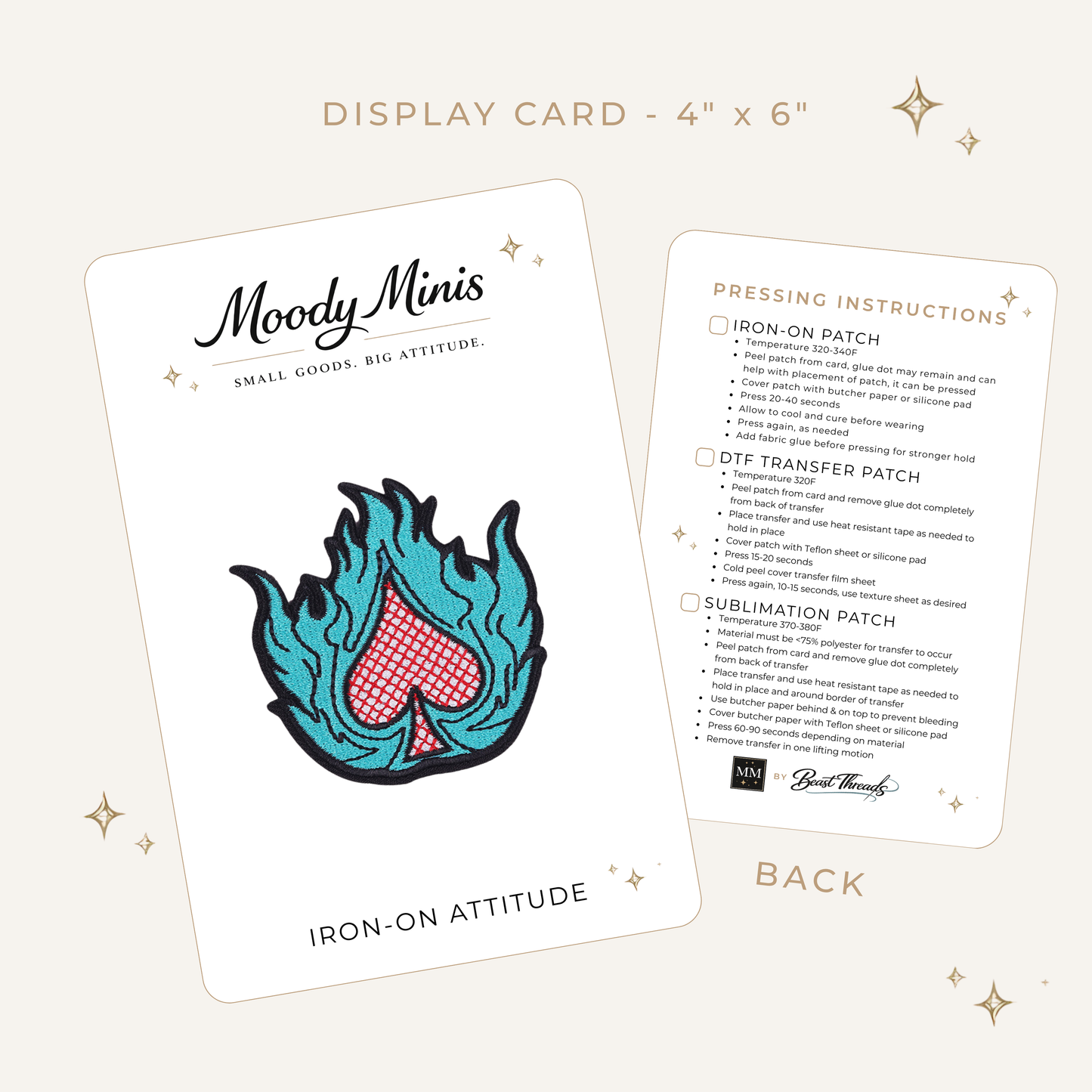 Spade & Turquoise Flame Embroidered Patch