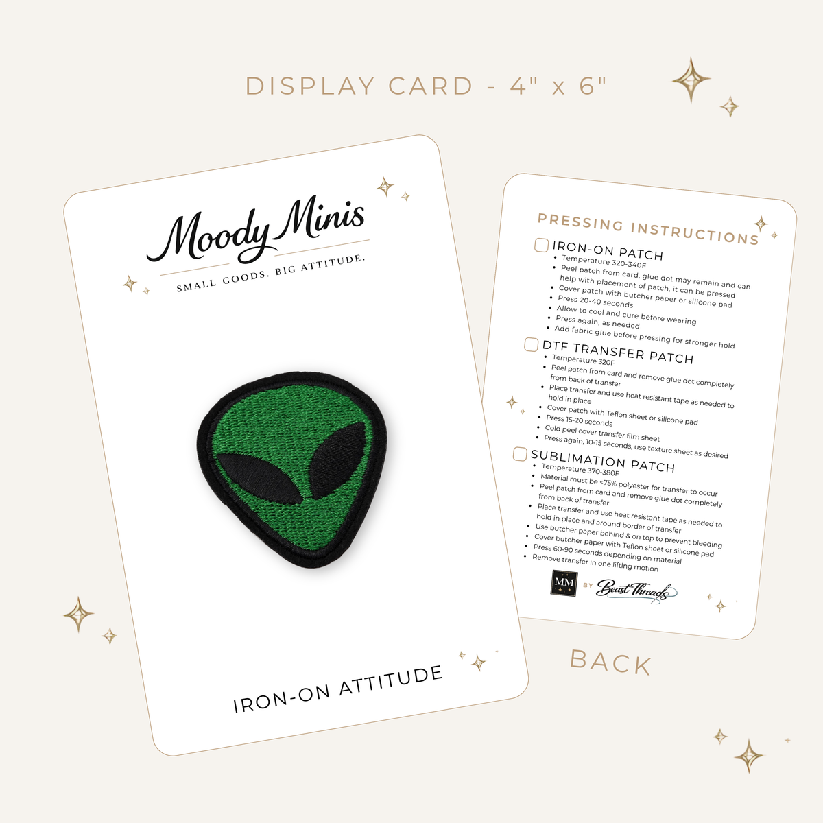 Alien Face Embroidered Patch