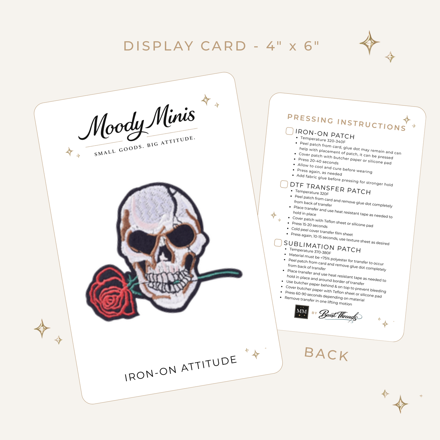 Skull & Rose Embroidered Patch - RTS