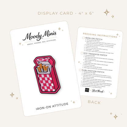 Hot Pink Checkered Cig Pack Embroidered Patch