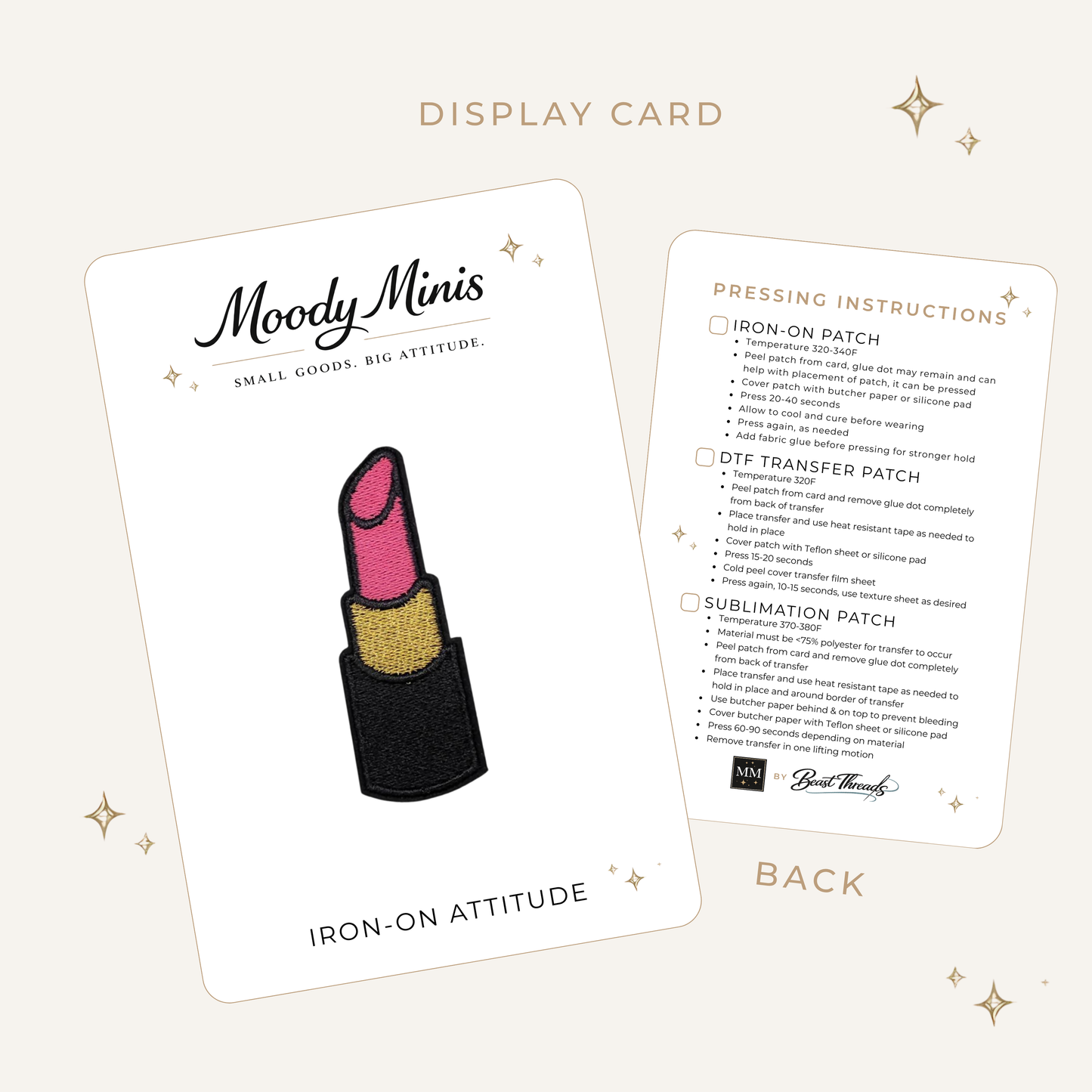 Lipstick Pink Embroidered Patch