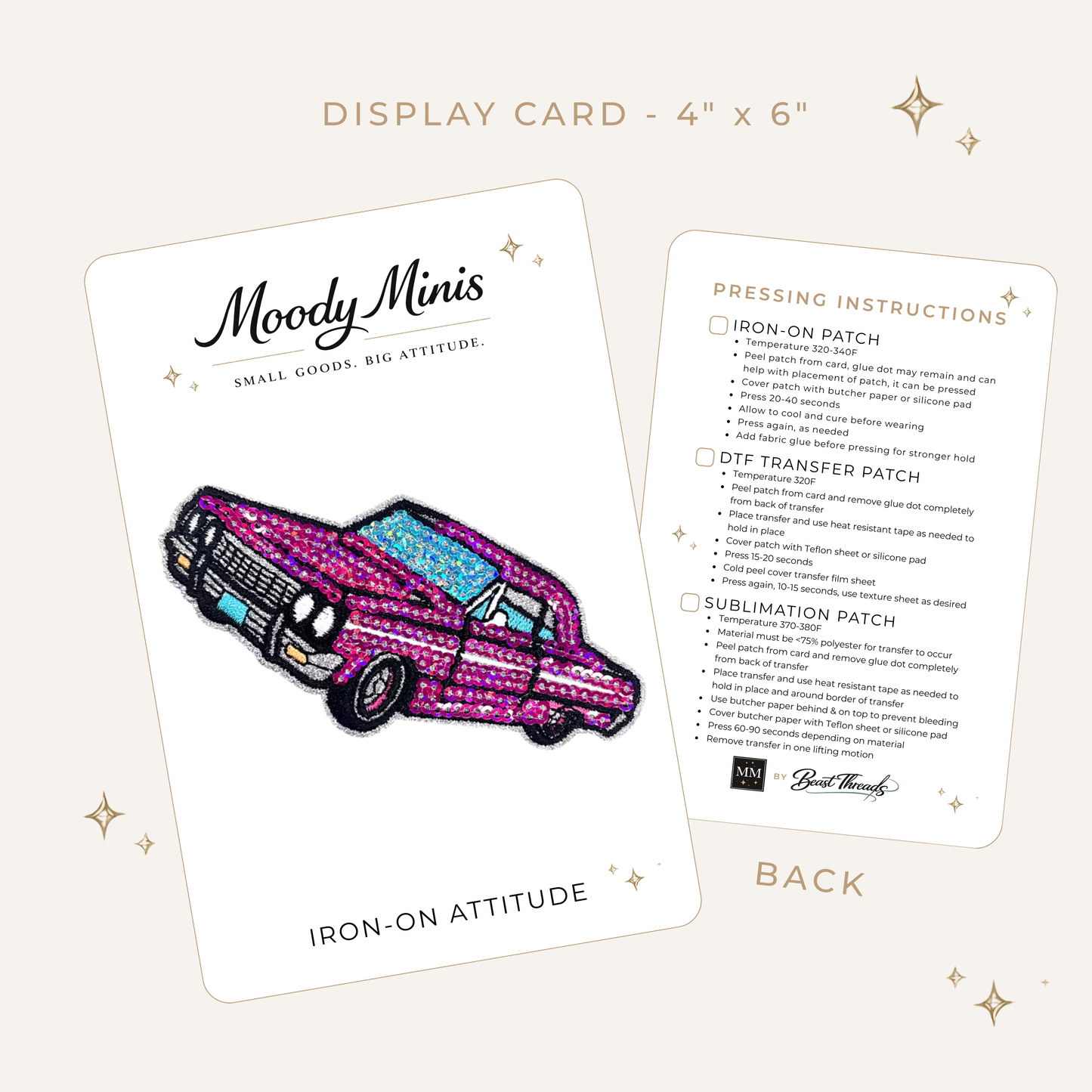 Lowrider Car 2 Sequin & Glitter Embroidered Patch