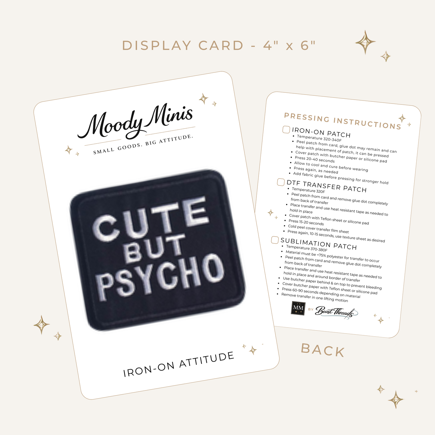 Cute Psycho B&W Embroidered Patch - RTS