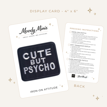 Cute Psycho B&W Embroidered Patch - RTS