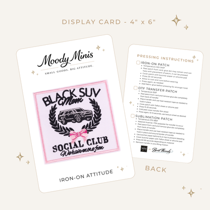 Black SUV Mom Social Club Embroidered Patch