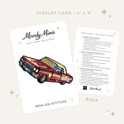 Lowrider Car 3 Sequin & Glitter Embroidered Patch