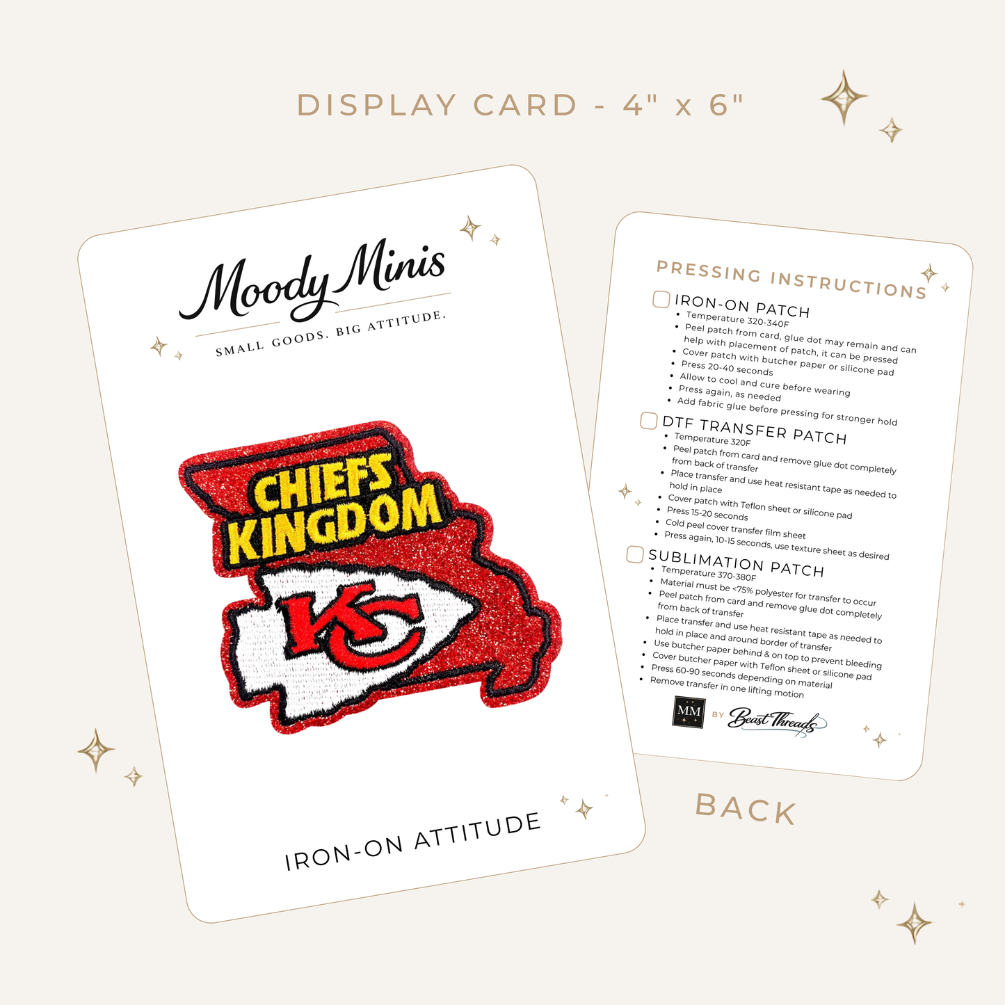 Kansas City Chiefs State Glitter Embroidered Patch