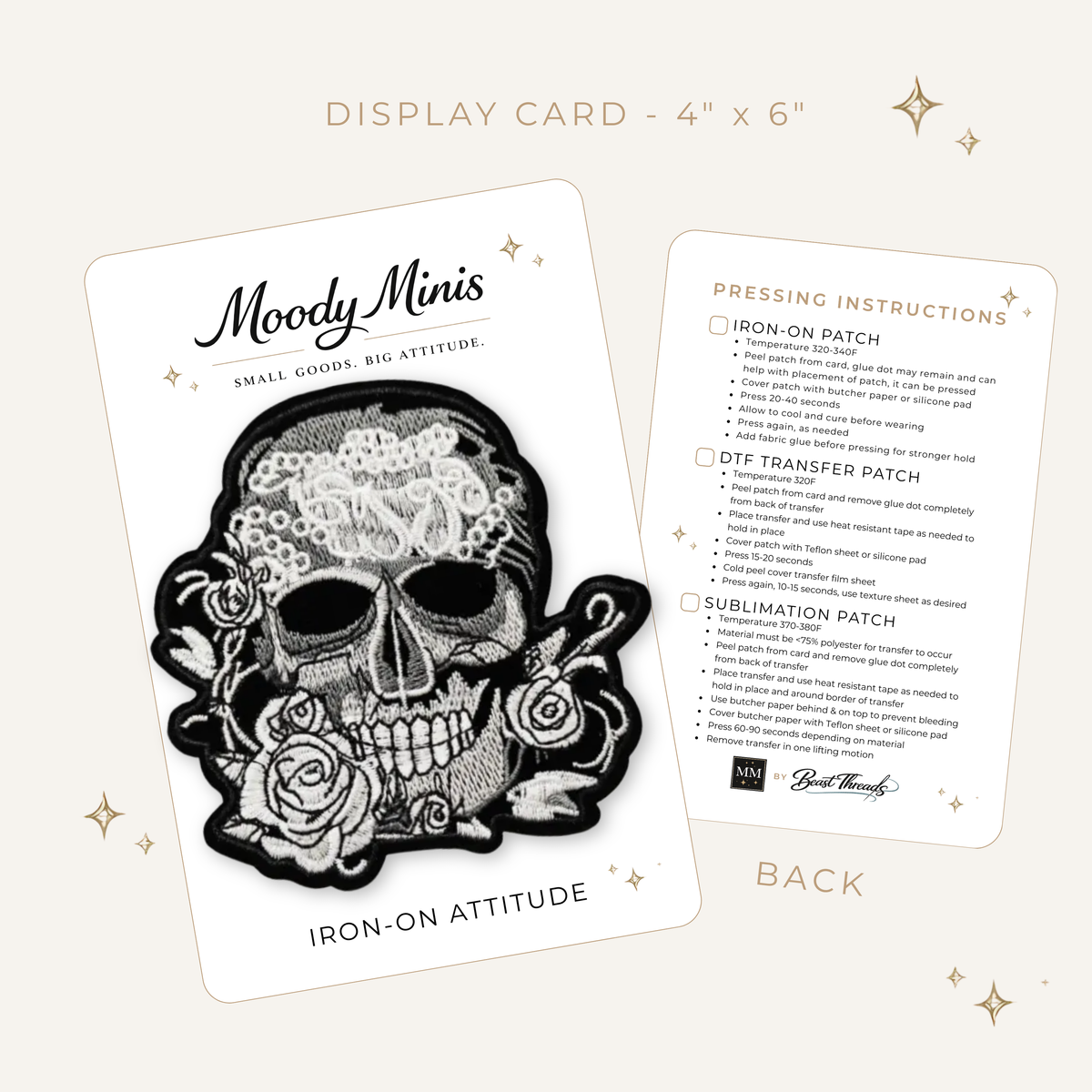 Lace Rose Skull Embroidered Patch