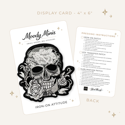 Lace Rose Skull Embroidered Patch