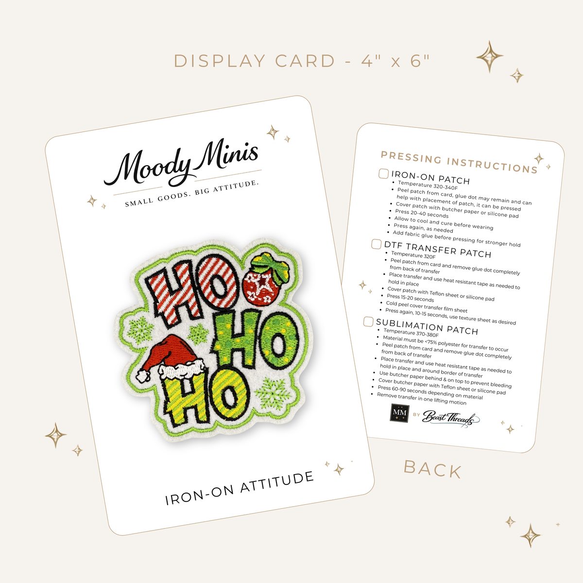 Christmas HoHoHo Words Embroidered Patch