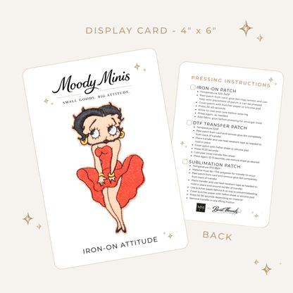 Betty Boop Dress Embroidered Patch- RTS
