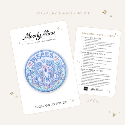 Retro Pastel Pisces Zodiac Embroidered Patch