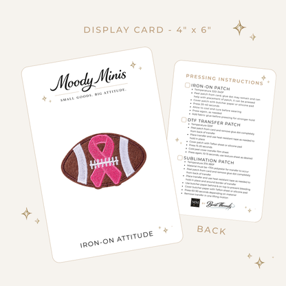 Breast Cancer Football Embroidered Patch