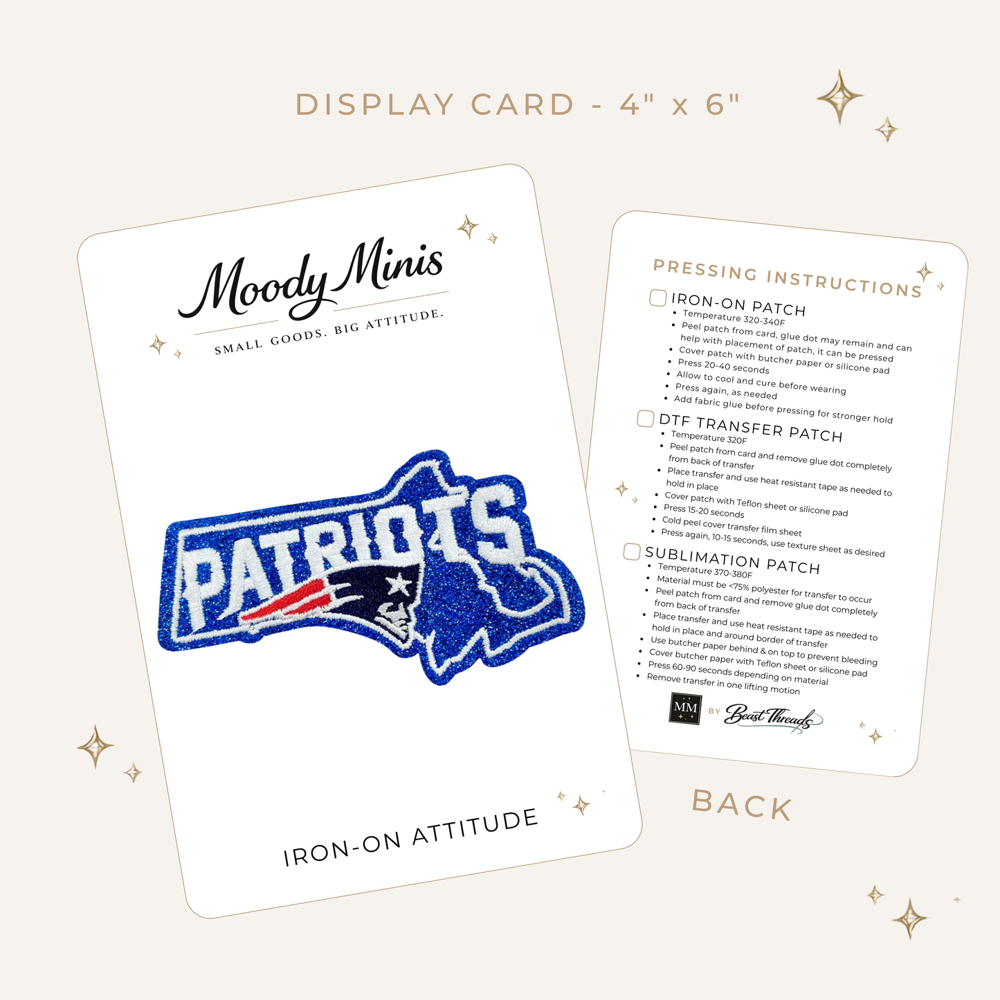 New England Patriots State Glitter Embroidered Patch