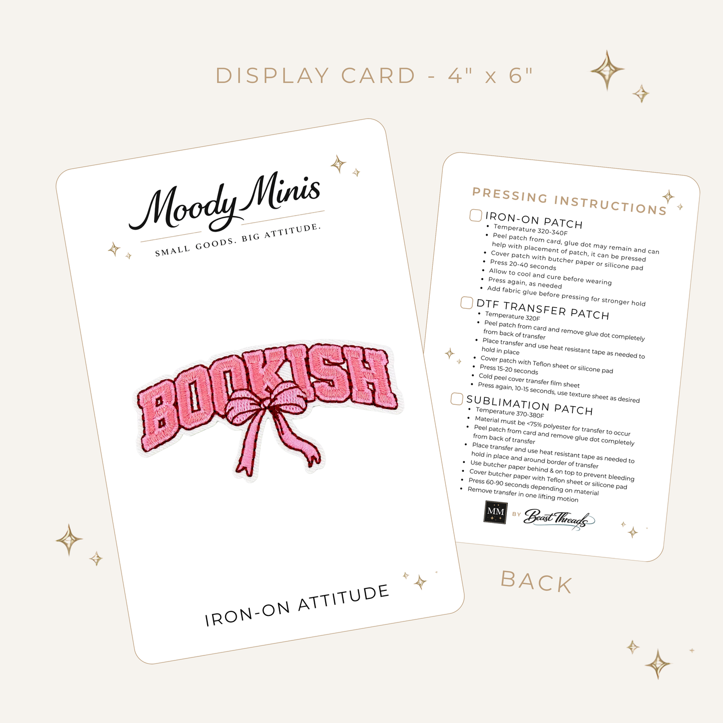 Bookish Pink Coquette Embroidered Patch