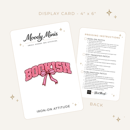 Bookish Pink Coquette Embroidered Patch
